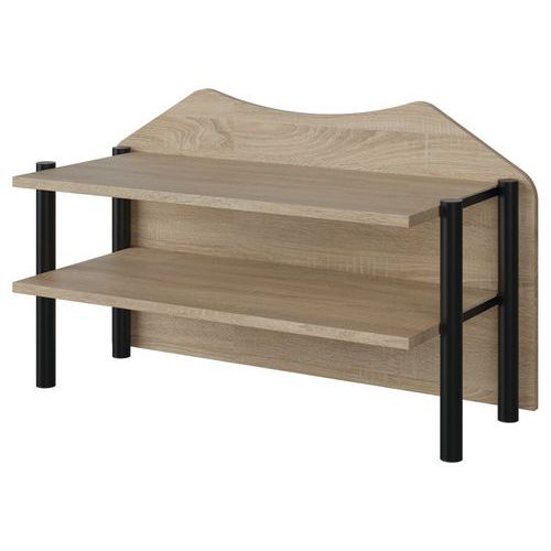 Surmeuble Malibu 2p Fond Bois Chêne Bardo. 1146 Noir 9005