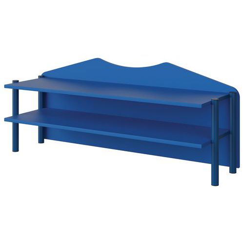 Surmeuble Malibu 3p Fond Bois Bleu Delf U525 Bleu 5005