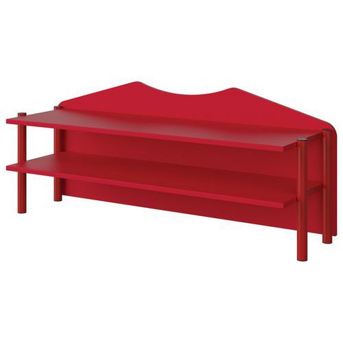 Surmeuble Malibu 3p Fond Bois Rouge U321 Rouge 3020