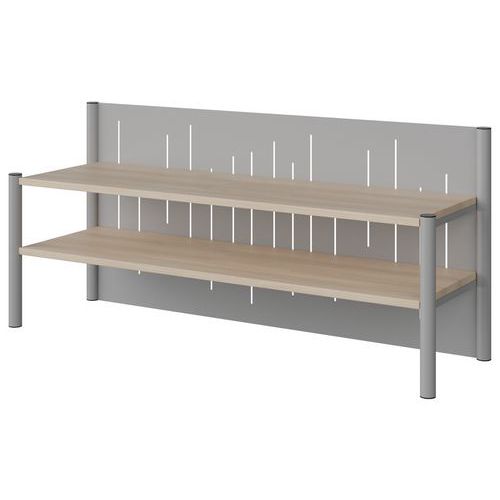 Surmeuble Malibu 3p Fond Tôle Acacia Lak.1277 Gris 9006