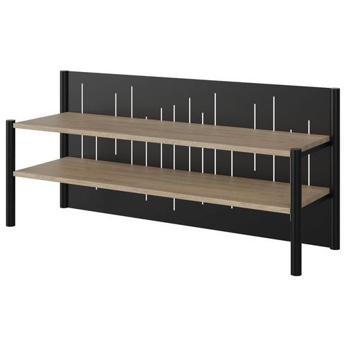 Surmeuble Malibu 3p Fond Tôle Chêne Bardo. 1146 Noir 9005