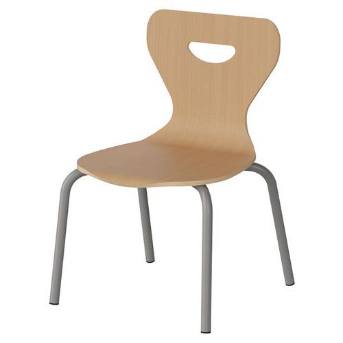 Chaise Malibu 4p - T1 - Coque Hêtre / Acier Gris 9006