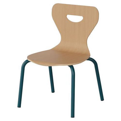 Chaise Malibu 4p - T1 - Coque Hêtre / Acier Bleu 5025