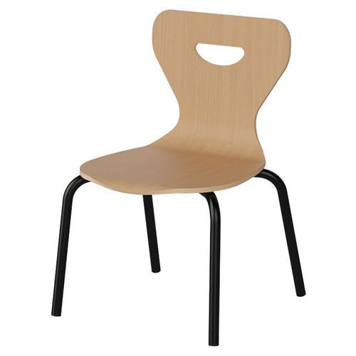 Chaise Malibu 4p - T1 - Coque Hêtre / Acier Noir 9005