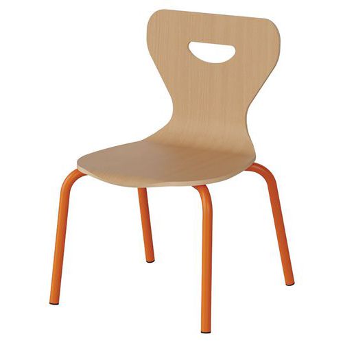 Chaise Malibu 4p - T1 - Coque Hêtre / Acier Orang 1028