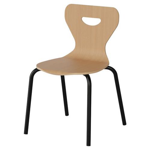 Chaise Malibu 4p - T2 - Coque Hêtre / Acier Noir 9005