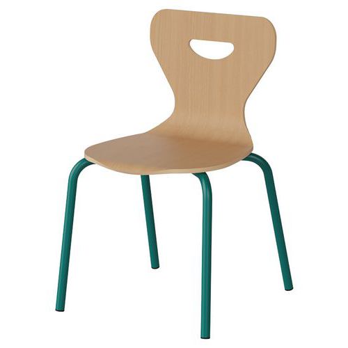 Chaise Malibu 4p - T2 - Coque Hêtre / Acier Bleu 5018