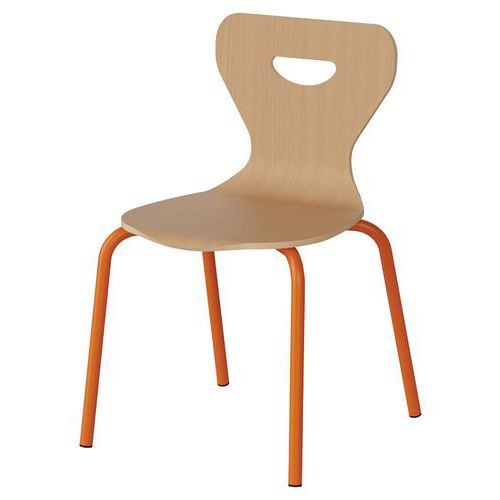 Chaise Malibu 4p - T2 - Coque Hêtre / Acier Orang 1028