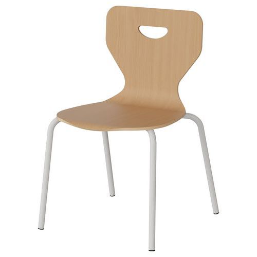 Chaise Malibu 4p - T3 - Coque Hêtre / Acier Blanc 9016