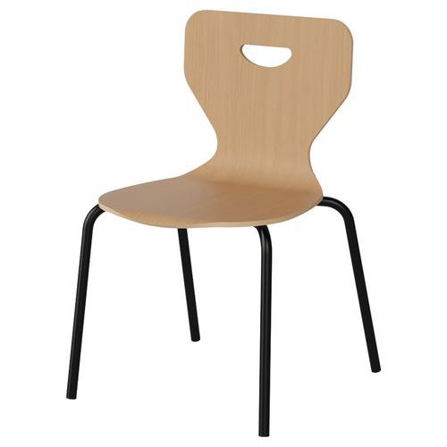 Chaise Malibu 4p - T3 - Coque Hêtre / Acier Noir 9005