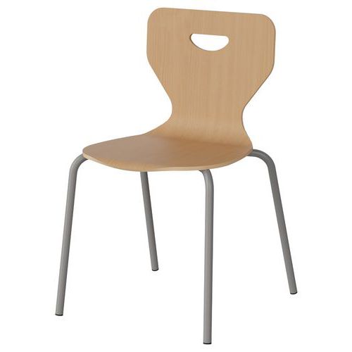 Chaise Malibu 4p - T4 - Coque Hêtre / Acier Gris 9006