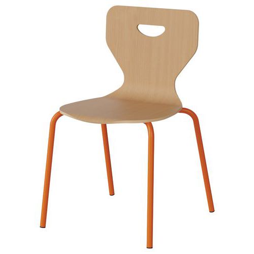 Chaise Malibu 4p - T4 - Coque Hêtre / Acier Orang 1028