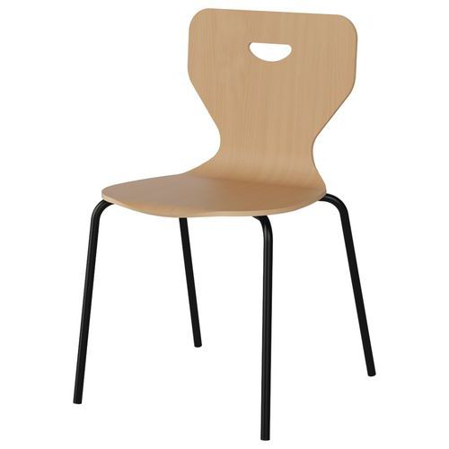 Chaise Malibu 4p - T5 - Coque Hêtre / Acier Noir 9005