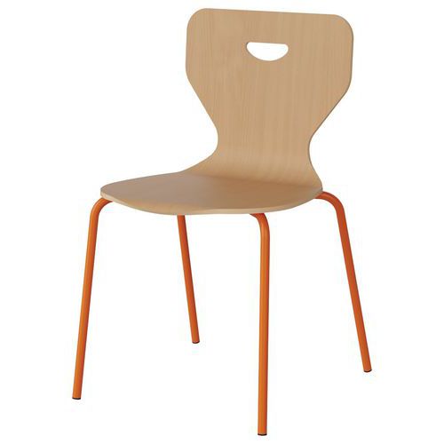 Chaise Malibu 4p - T5 - Coque Hêtre / Acier Orang 1028