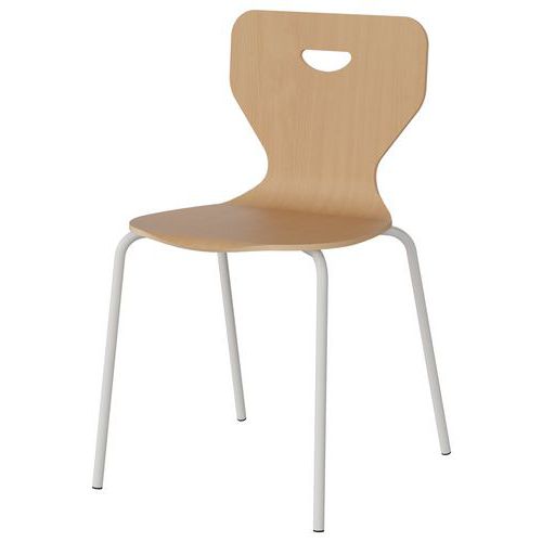 Chaise Malibu 4p - T6 - Coque Hêtre / Acier Blanc 9016