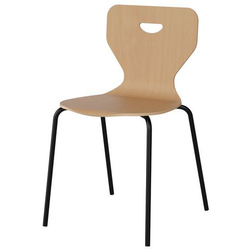 Chaise Malibu 4p - T6 - Coque Hêtre / Acier Noir 9005