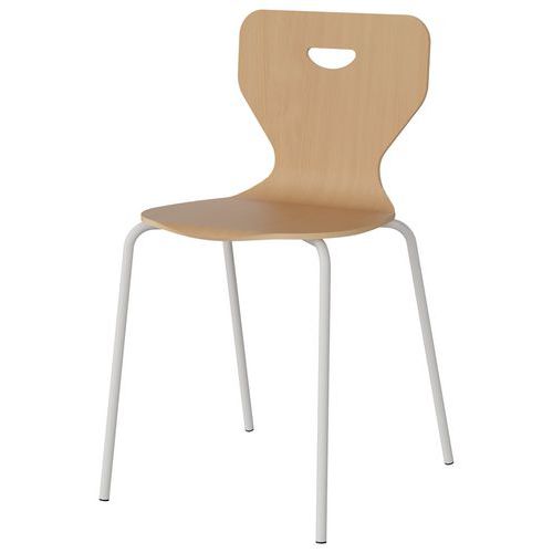 Chaise Malibu 4p - T7 - Coque Hêtre / Acier Blanc 9016