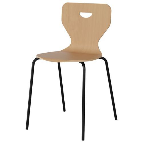 Chaise Malibu 4p - T7 - Coque Hêtre / Acier Noir 9005