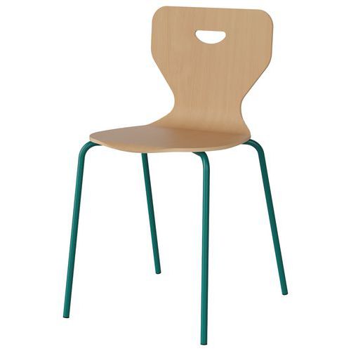 Chaise Malibu 4p - T7 - Coque Hêtre / Acier Bleu 5018