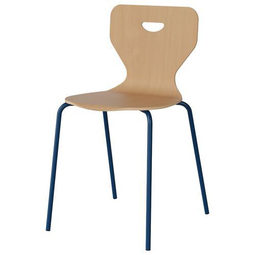 Chaise Malibu 4p - T7 - Coque Hêtre / Acier Bleu 5005