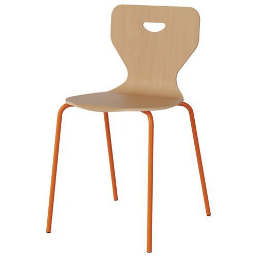 Chaise Malibu 4p - T7 - Coque Hêtre / Acier Orang 1028
