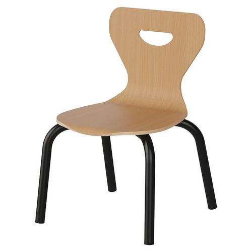 Chaise Malibu 4p - T1 - Coque Hêtre / Alu Noir 9005