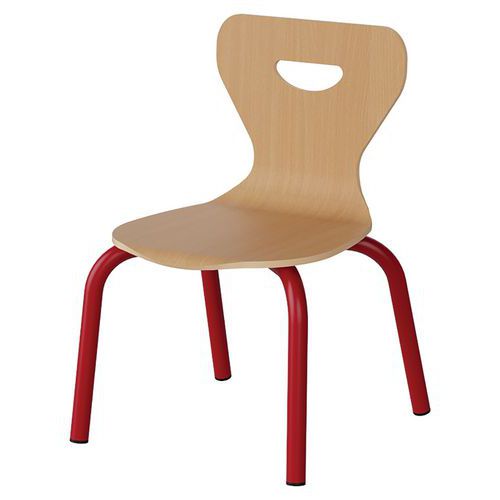 Chaise Malibu 4p - T1 - Coque Hêtre / Alu Rouge 3020