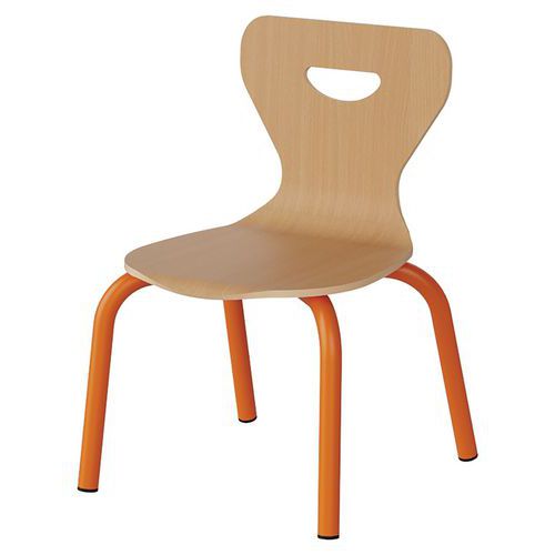 Chaise Malibu 4p - T1 - Coque Hêtre / Alu Orang 1028