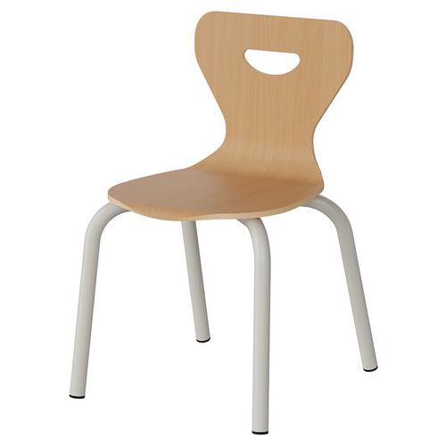 Chaise Malibu 4p - T2 - Coque Hêtre / Alu Blanc 9016
