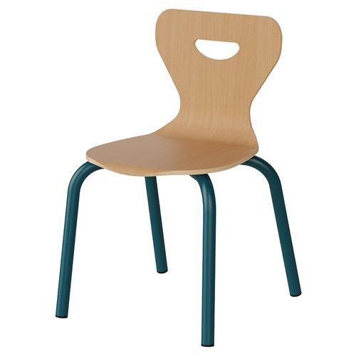 Chaise Malibu 4p - T2 - Coque Hêtre / Alu Bleu 5025