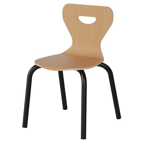 Chaise Malibu 4p - T2 - Coque Hêtre / Alu Noir 9005