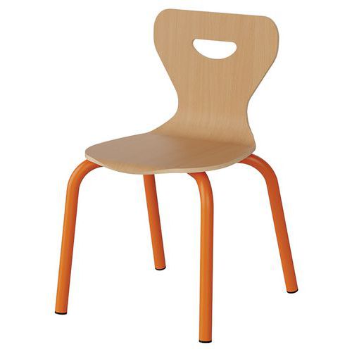 Chaise Malibu 4p - T2 - Coque Hêtre / Alu Orang 1028