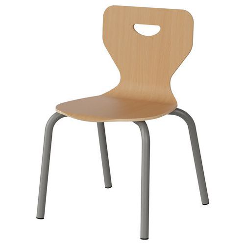 Chaise Malibu 4p - T3 - Coque Hêtre / Alu Gris 9006