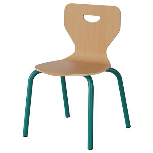 Chaise Malibu 4p - T3 - Coque Hêtre / Alu Bleu 5018