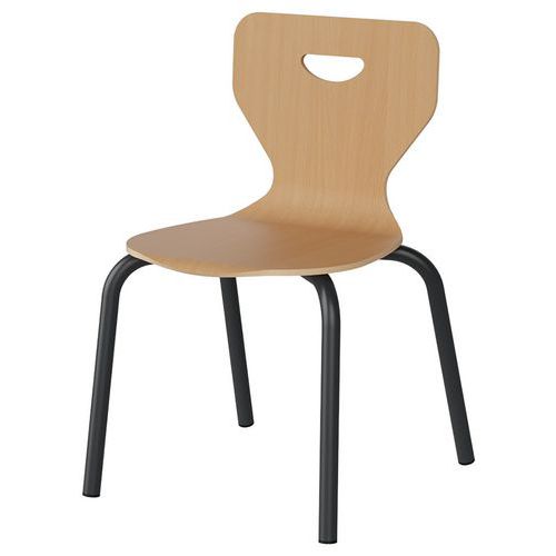 Chaise Malibu 4p - T3 - Coque Hêtre / Alu Gris 7016