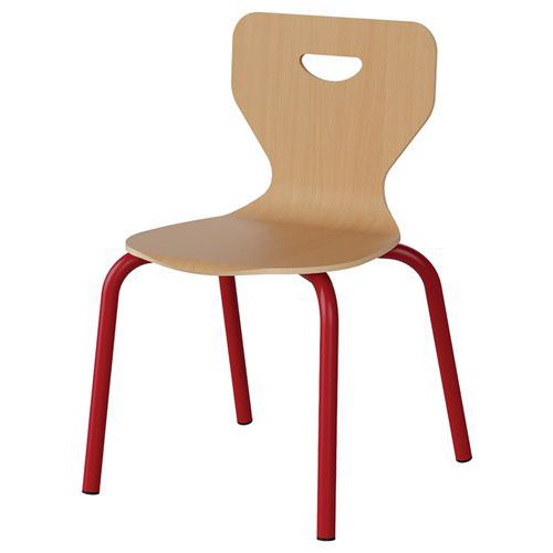 Chaise Malibu 4p - T3 - Coque Hêtre / Alu Rouge 3020