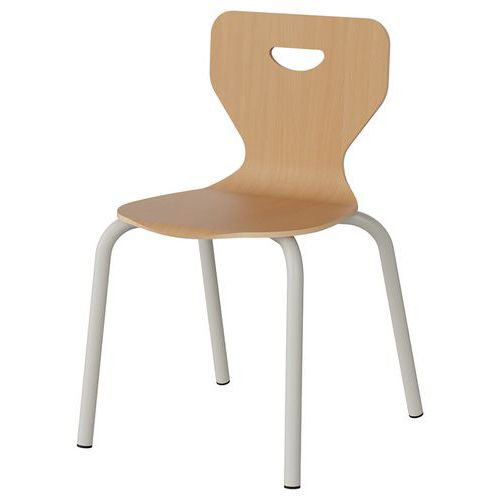 Chaise Malibu 4p - T4 - Coque Hêtre / Alu Blanc 9016