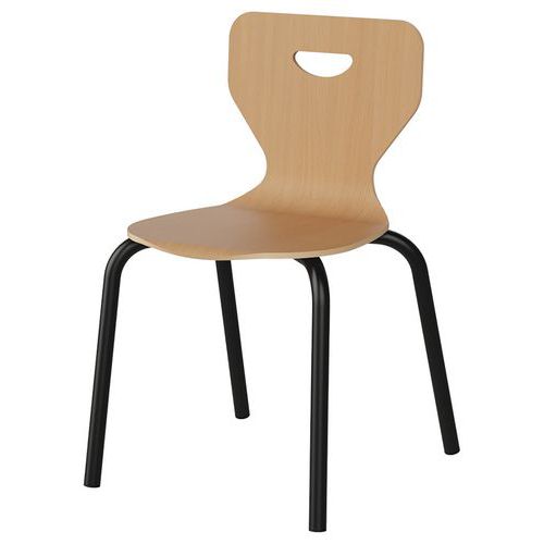 Chaise Malibu 4p - T4 - Coque Hêtre / Alu Noir 9005