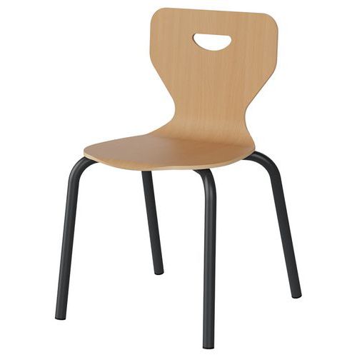 Chaise Malibu 4p - T4 - Coque Hêtre / Alu Gris 7016