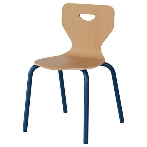 Chaise Malibu 4p - T4 - Coque Hêtre / Alu Bleu 5005