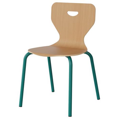 Chaise Malibu 4p - T5 - Coque Hêtre / Alu Bleu 5018