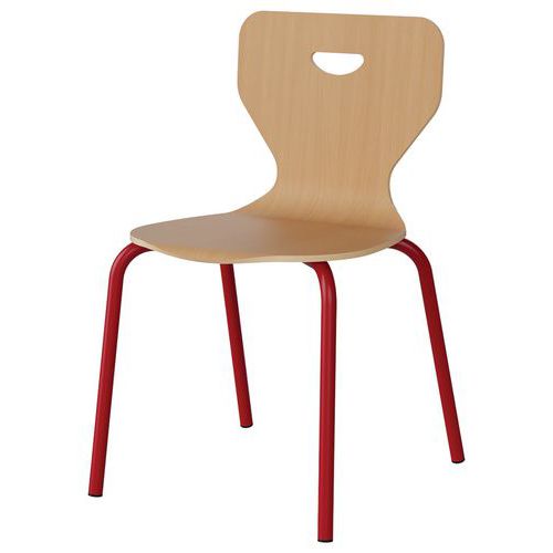 Chaise Malibu 4p - T5 - Coque Hêtre / Alu Rouge 3020