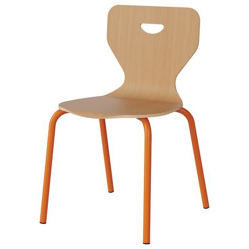 Chaise Malibu 4p - T5 - Coque Hêtre / Alu Orang 1028