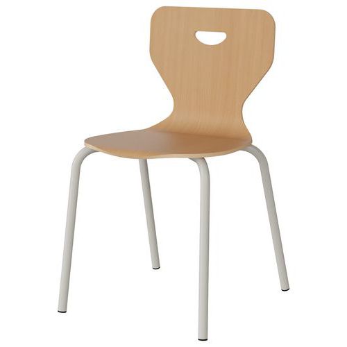 Chaise Malibu 4p - T6 - Coque Hêtre / Alu Blanc 9016