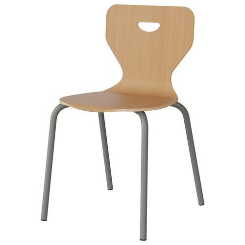 Chaise Malibu 4p - T6 - Coque Hêtre / Alu Gris 9006