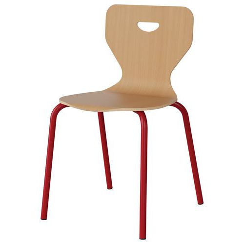 Chaise Malibu 4p - T6 - Coque Hêtre / Alu Rouge 3020