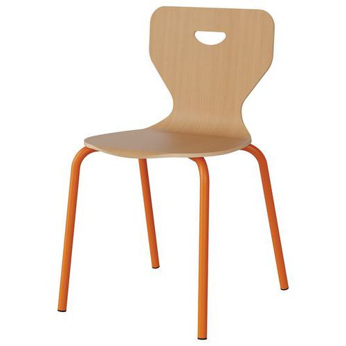 Chaise Malibu 4p - T6 - Coque Hêtre / Alu Orang 1028