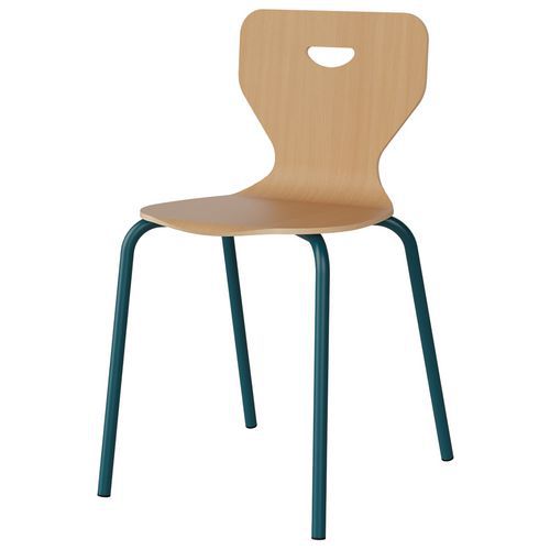 Chaise Malibu 4p - T7 - Coque Hêtre / Alu Bleu 5025