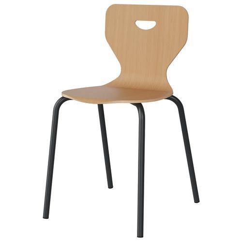 Chaise Malibu 4p - T7 - Coque Hêtre / Alu Gris 7016