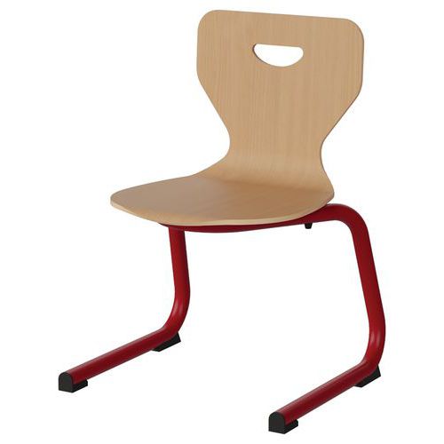 Chaise Malibu Ast - T3 - Coque Hêtre / Acier Rouge 3020